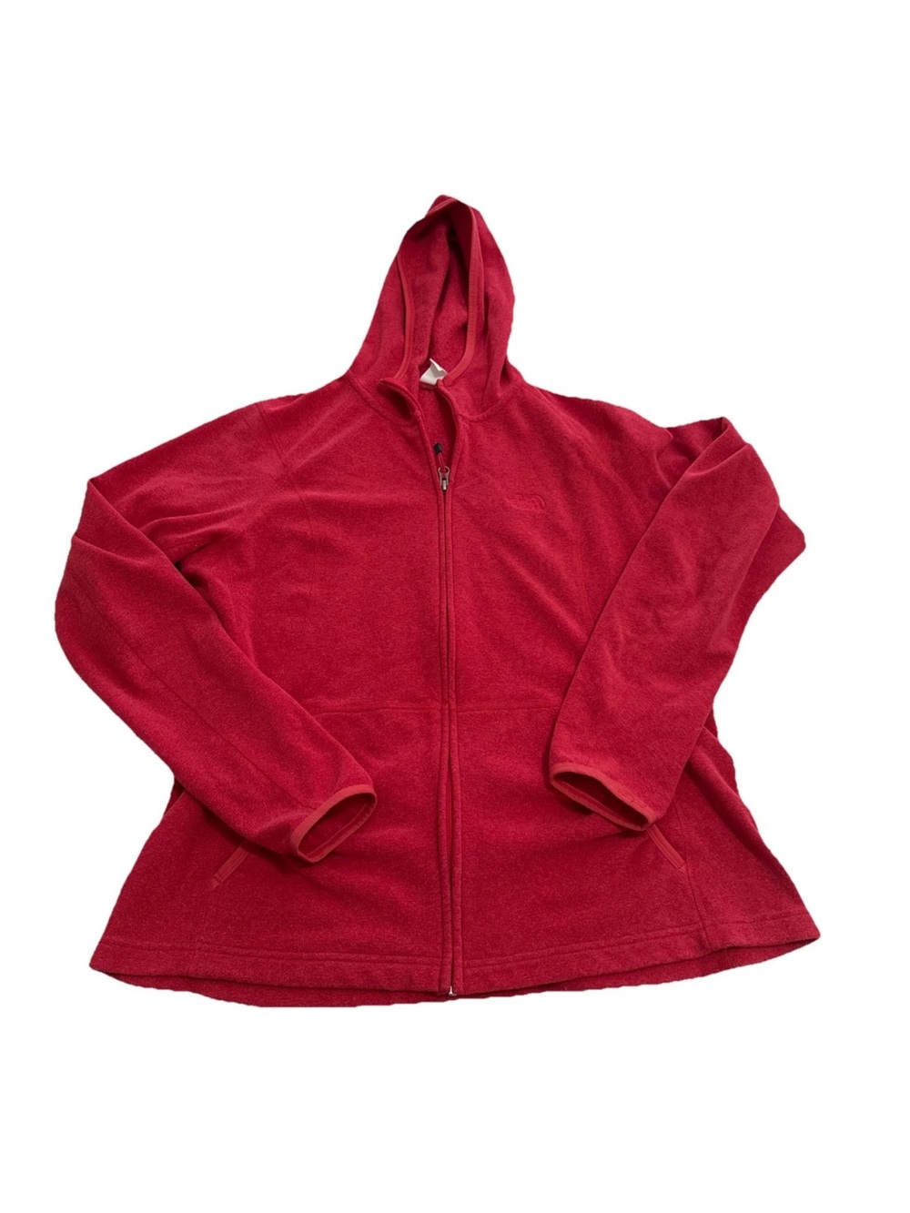 The North Face Polartec Fleece Hoodie Womens Sz L Full Zip Red Jacket Gorp Hike